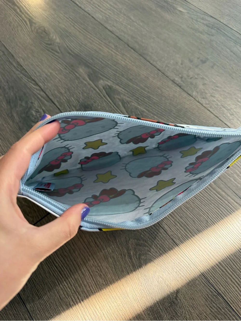 Baggu large flat pouch - hello kitty western